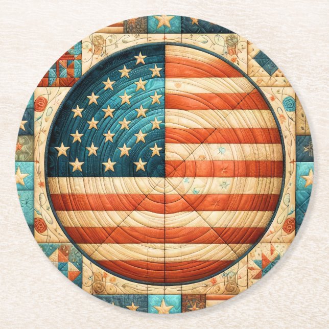 Dessous-de-verre Rond En Papier Drapeau (Devant)