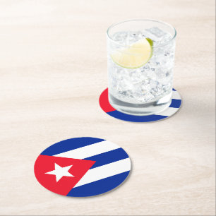 Dessous-de-verre Rond En Papier Drapeau Cuba
