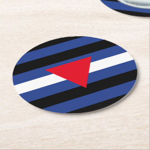 Dessous-de-verre Rond En Papier Drapeau de fierté cuir queer