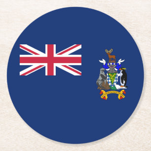 Dessous-de-verre Rond En Papier Drapeau de la Géorgie du Sud et des îles Sandwich