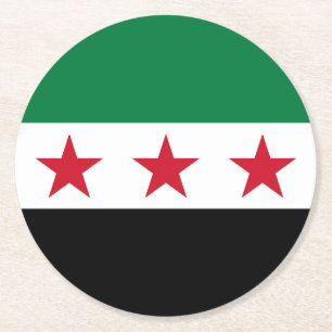 Dessous-de-verre Rond En Papier Drapeau de la Syrie