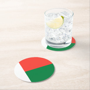 Dessous-de-verre Rond En Papier Drapeau de Madagascar