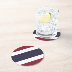 Dessous-de-verre Rond En Papier Drapeau de Thaïlande