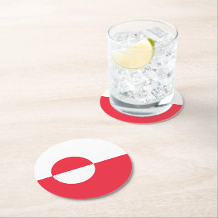 Dessous-de-verre Rond En Papier Drapeau du Groenland