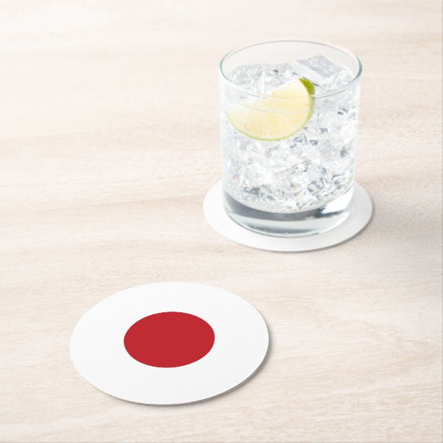 Dessous-de-verre Rond En Papier Drapeau du Japon (En situation)