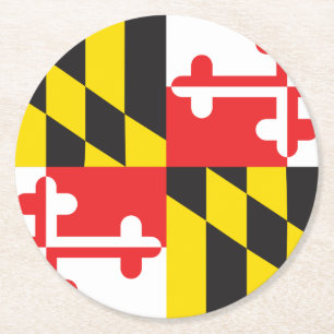 Dessous-de-verre Rond En Papier Drapeau du Maryland