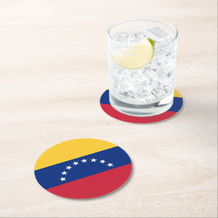 Dessous-de-verre Rond En Papier Drapeau du Venezuela