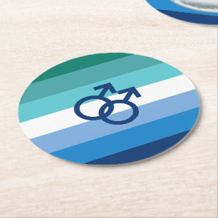 Dessous-de-verre Rond En Papier Drapeau MLM Gay Male Pride