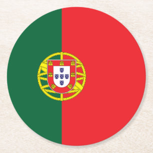 Dessous-de-verre Rond En Papier Drapeau Portugal