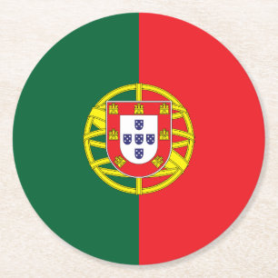 Dessous-de-verre Rond En Papier Drapeau Portugal