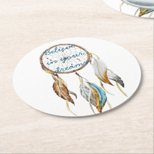 Dessous-de-verre Rond En Papier Dream Catcher