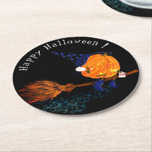 Dessous-de-verre Rond En Papier Drôle Halloween Dessous de verre papier sorcier Ci