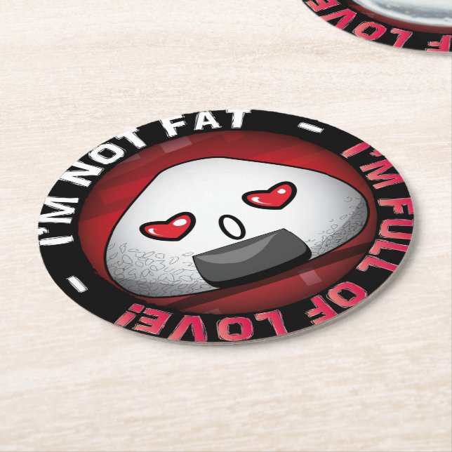 Dessous-de-verre Rond En Papier Drôle riceball japonais (Incliné)
