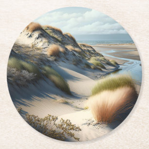 Dessous-de-verre Rond En Papier Dunes dorées