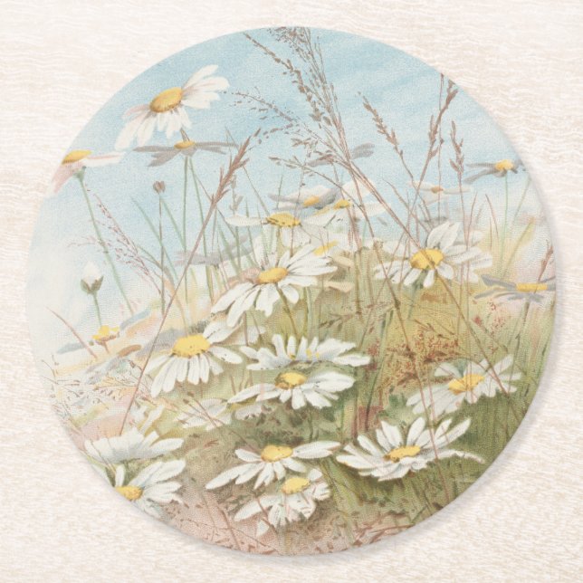 Dessous-de-verre Rond En Papier "Easter Brings the Budding Spring"  (Devant)