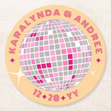 Élégant Disco Ball rose rouge Mariage rond