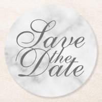 Élégant mariage Marbre blanc Enregistrer la date