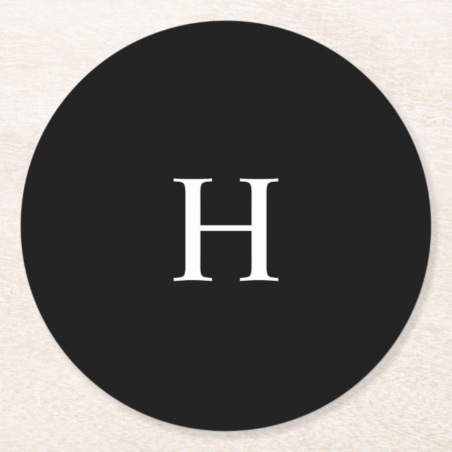 Dessous-de-verre Rond En Papier Élégant monogramme (Devant)
