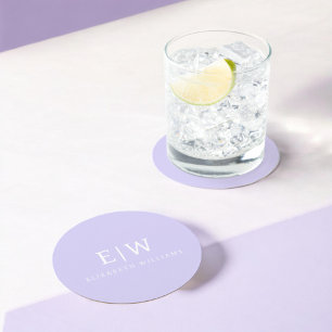 Dessous-de-verre Rond En Papier Élégant professionnel simple Monogramme minimalist