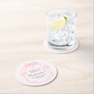 Dessous-de-verre Rond En Papier Élégante Partie de confirmation du ruban de la boî