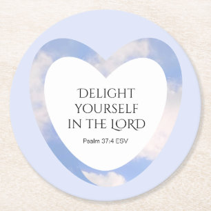 Dessous-de-verre Rond En Papier Encouragement et application de la Bible Bleue Lum