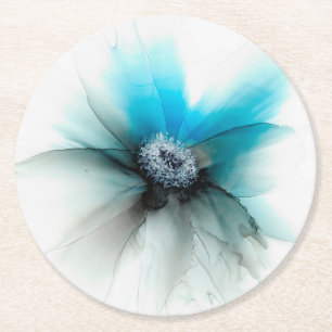 Dessous-de-verre Rond En Papier Encres d'alcool fleur de bille
