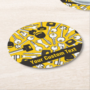 Dessous-de-verre Rond En Papier Ensemble de clés Arrière - plan