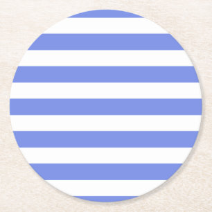Dessous-de-verre Rond En Papier Ensemble de dessous de verre à rayures bleues/blan