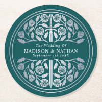 Épée Royale Médiévale de Mariage Teal Argent