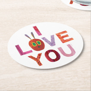 Dessous-de-verre Rond En Papier Eric Carle Caterpillar I Love You