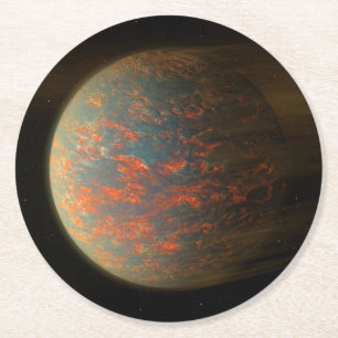 Dessous-de-verre Rond En Papier Exoplanet 55 Cancri E Et Sa Surface Moulée