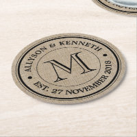 Faites votre propre Burlap Retro Logo Monogramme