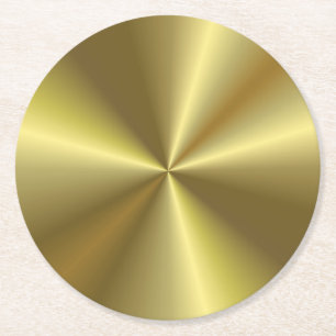Dessous-de-verre Rond En Papier Faux Gold Métallurgique Personnalisé Vide Élégant