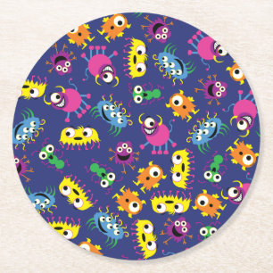 Dessous-de-verre Rond En Papier Fête d'anniversaire de Little Monster