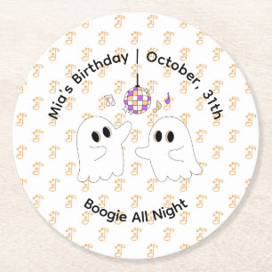 Dessous-de-verre Rond En Papier Fête d'anniversaire d'Halloween   Conception Citro