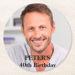 Dessous-de-verre Rond En Papier Fête d'anniversaire faite sur commande de photo