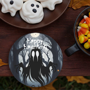 Dessous-de-verre Rond En Papier Fête du costume de forêt hantée Halloween Ghost