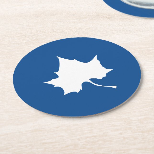 Dessous-de-verre Rond En Papier Feuille d'état de l'Indiana (Incliné)