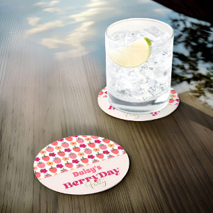 Dessous-de-verre Rond En Papier Fields fraises délicieux Anniversaire