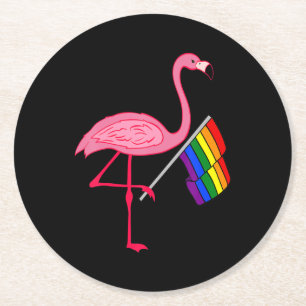 Dessous-de-verre Rond En Papier Flamant rose rose Gay pride Lgbt Pride Mois Cadeau