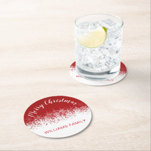 Dessous-de-verre Rond En Papier Flamme de Noël vintage de Bourgogne