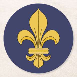 Dessous-de-verre Rond En Papier Fleur de lis