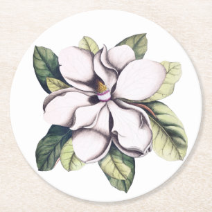 Dessous-de-verre Rond En Papier Fleur de Magnolia