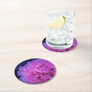 Dessous-de-verre Rond En Papier Fleur rose Lush