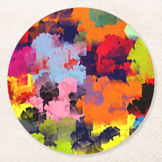 DESSOUS-DE-VERRE ROND EN PAPIER FLEURS D'ÉTÉ (Devant)