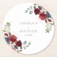 Floral Bourgogne Script Mariage chic