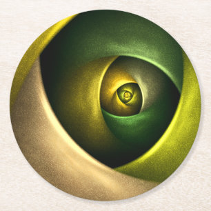 Dessous-de-verre Rond En Papier Flore verte Florale moderne Art Abstrait Motif #23