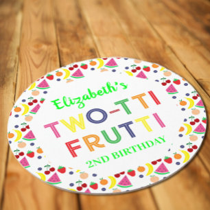 Dessous-de-verre Rond En Papier Fruits à deux tti Frutti 2e anniversaire