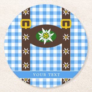 Dessous-de-verre Rond En Papier Funny Octoberfest Lederhosen Suspendants