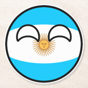 Dessous-de-verre Rond En Papier Funny Trending Geeky Argentine Countryball